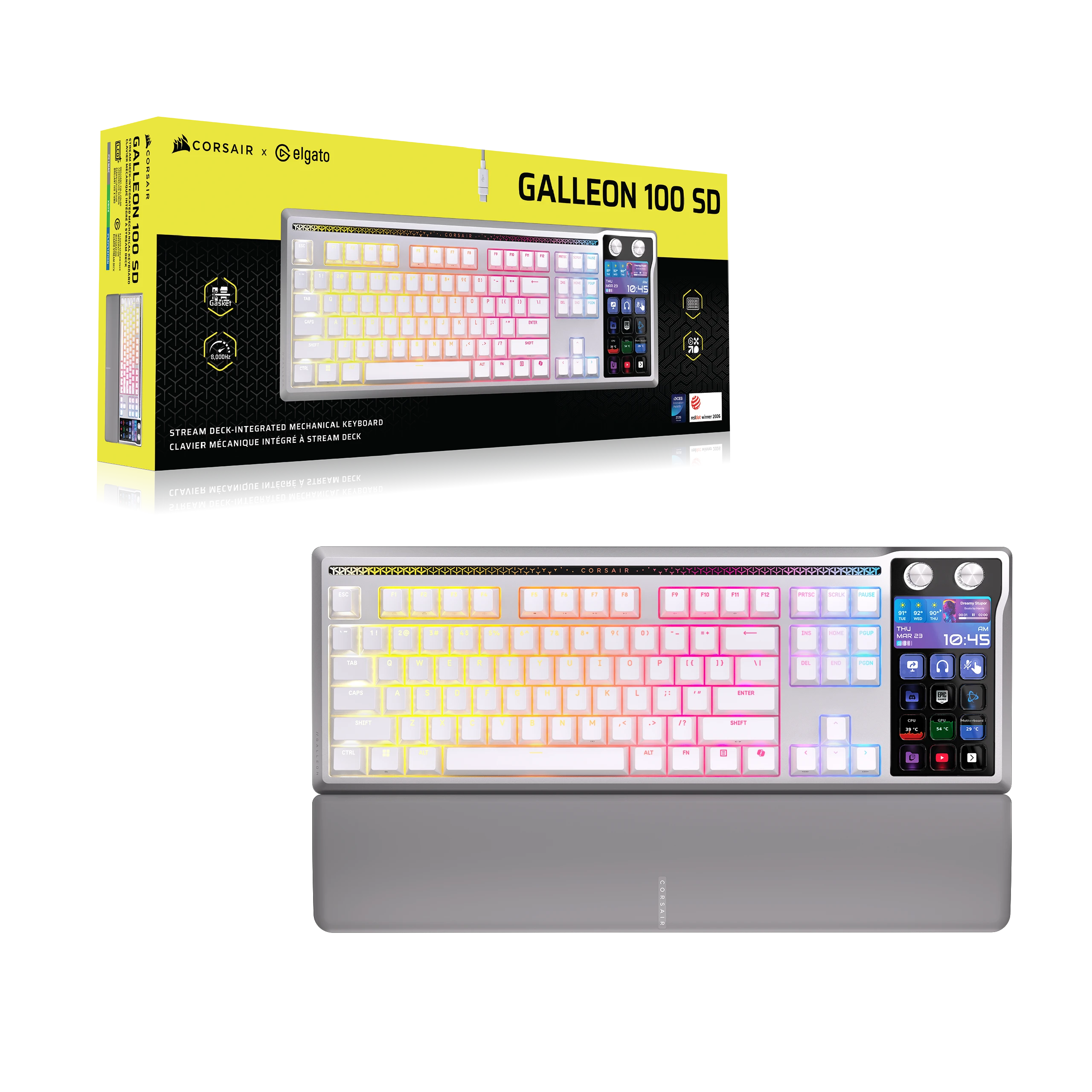 GALLEON 100 SD Stream Deck-Integrated Mechanical Keyboard - White (NA)